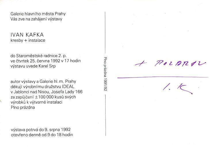 Ivan Kafka: Kresby + instalace (podpis)