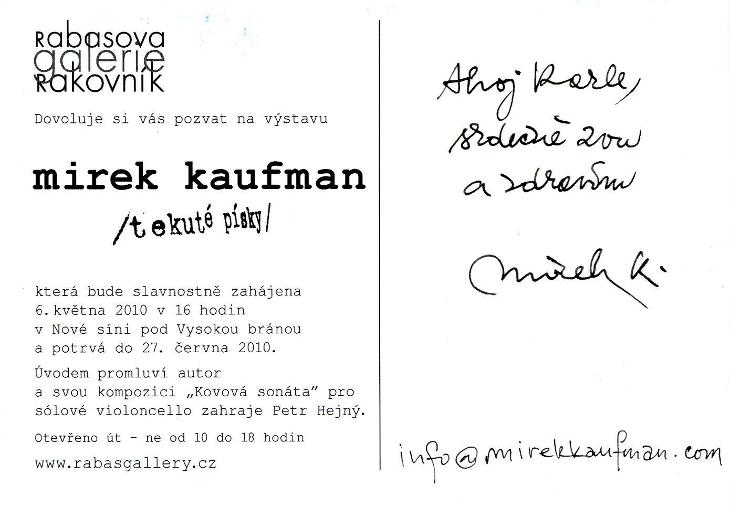 Mirek Kaufman: Tekuté písky (podpis)