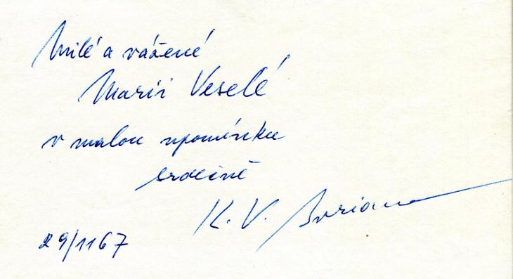 Arturo Toscanini - Karel Vladimír Burian (podpis)