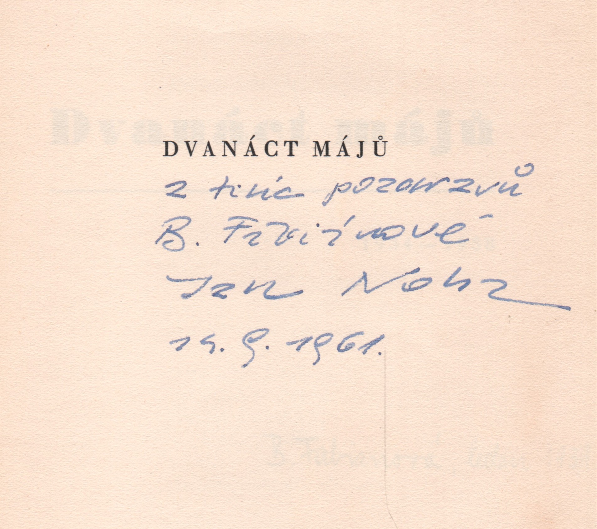 Noha, Jan - Dvanáct májů (podpis)