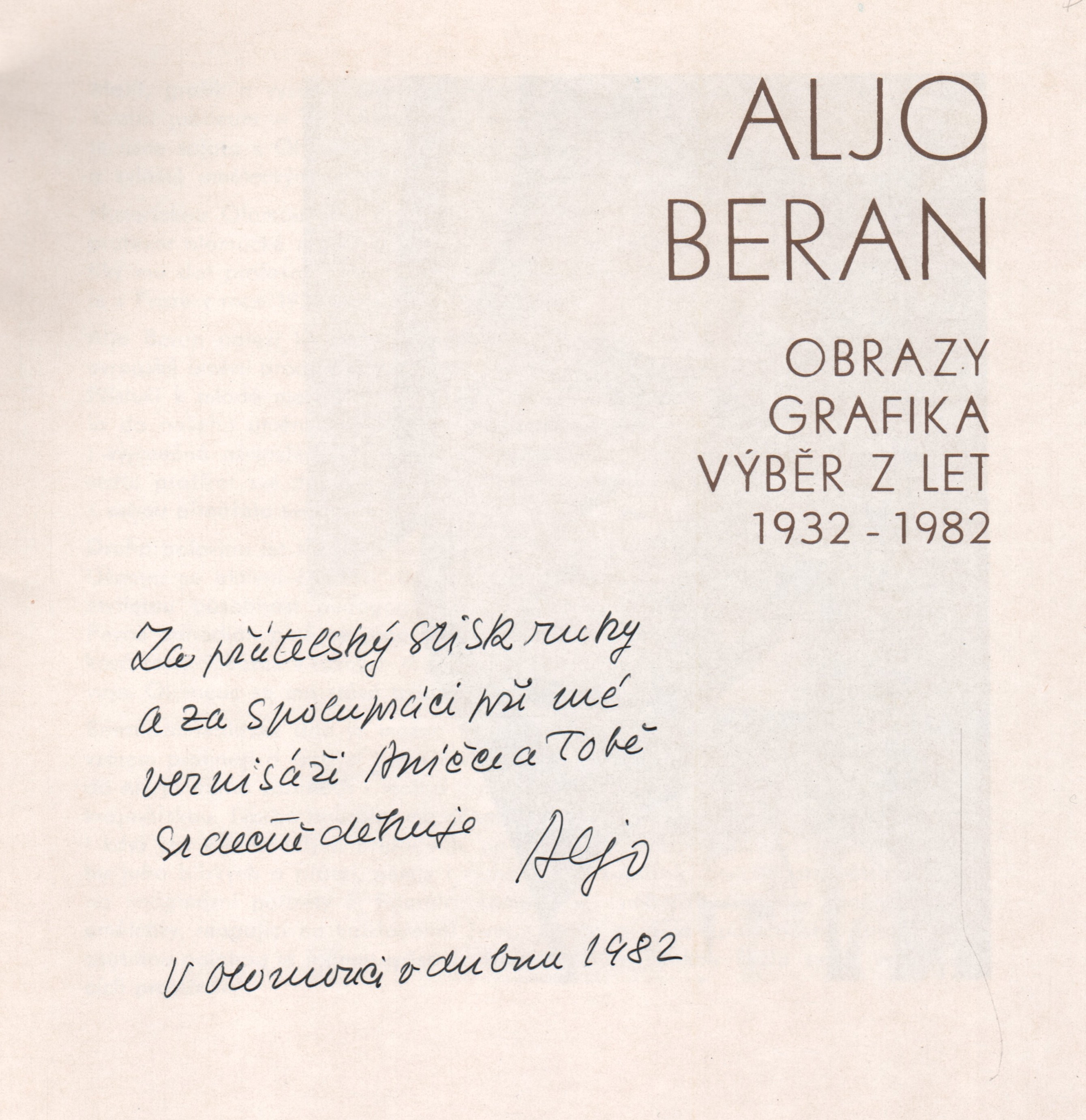 Aljo Beran: Obrazy, grafika (podpis)