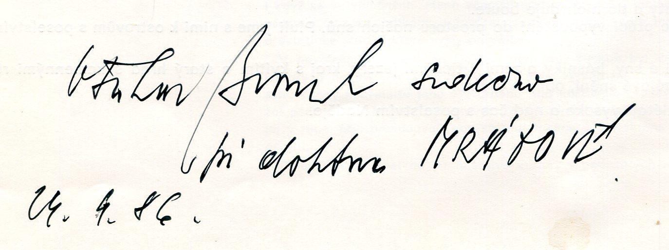 František Doležal: Výběr z díla - Otakar Brousek (podpis)