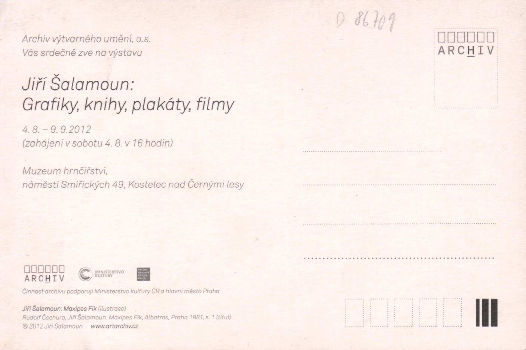 Jiří Šalamoun: Grafiky, knihy, plakáty, filmy