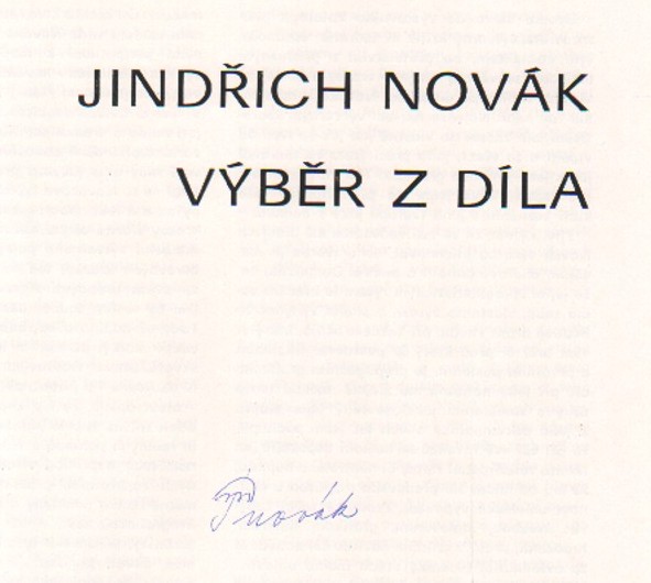 Jindřich Novák: Výběr z díla (podpis)