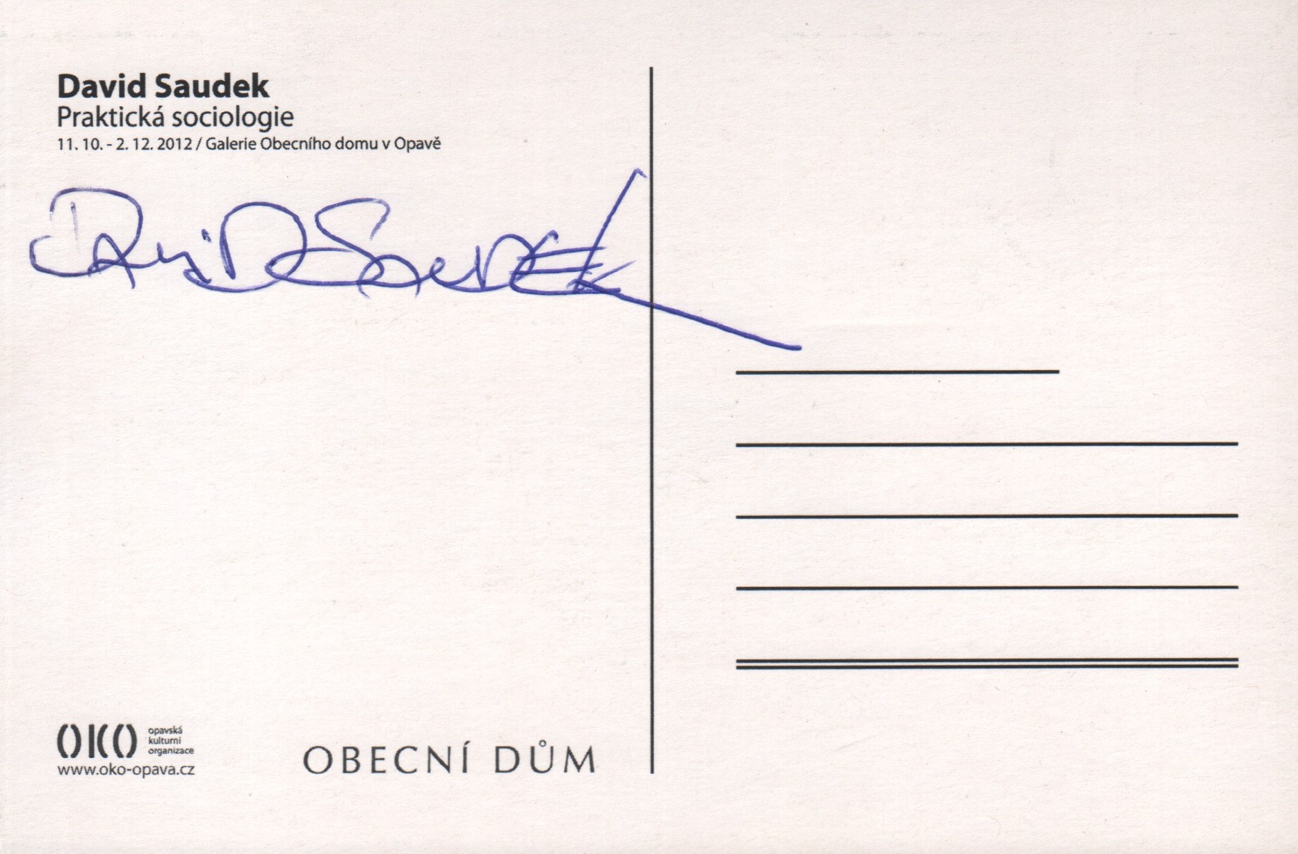 David Saudek: Praktická sociologie (podpis)