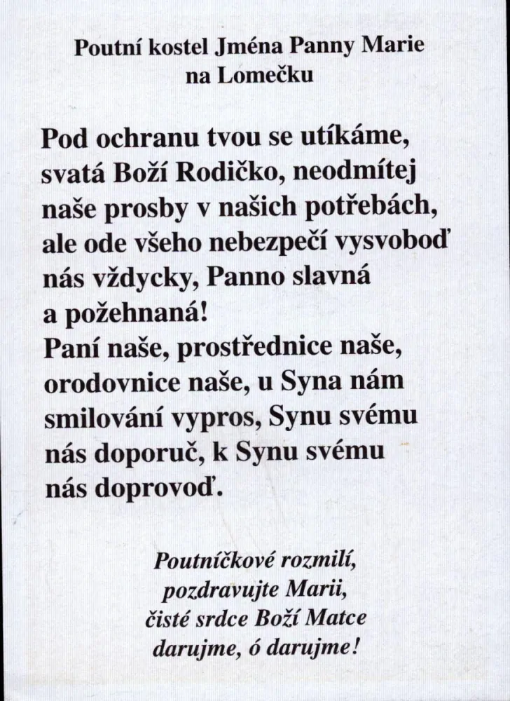 Poutní kostel Jména Panny Marie na Lomečku