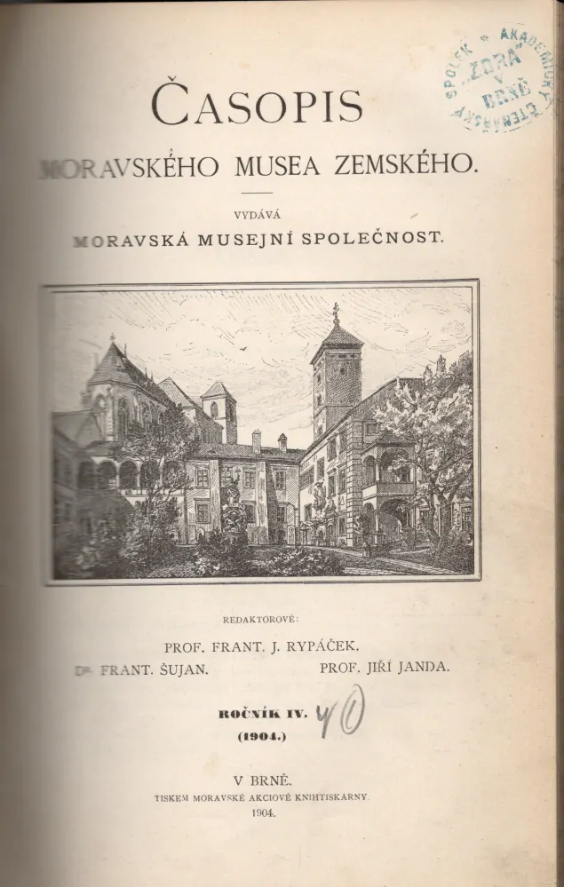 Časopis moravského muzea zemského 1903-1905 - komplet