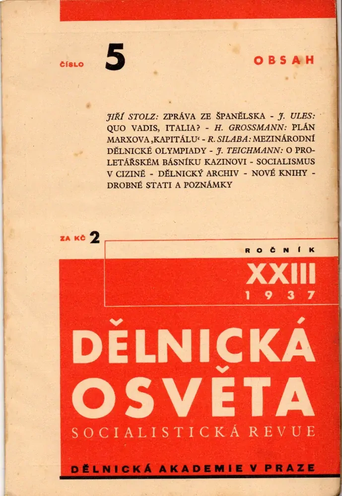 Dělnická osvěta 1937 r. 23 - komplet