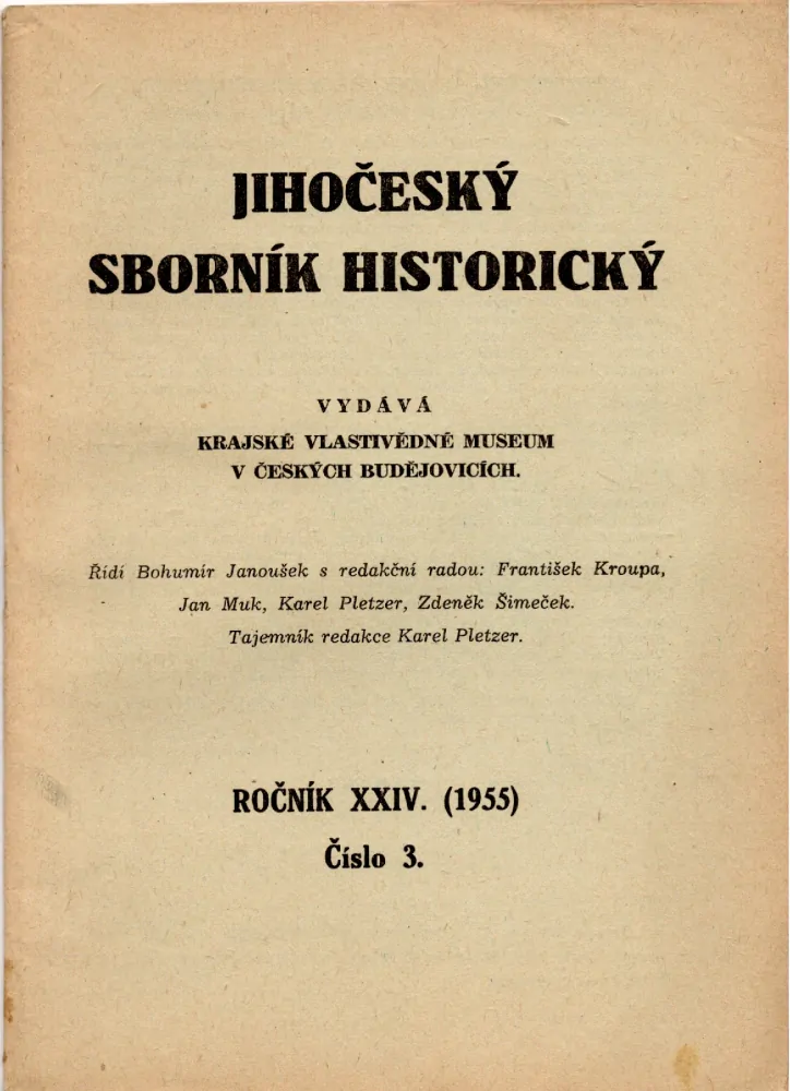 Jihočeský sborník historický 1955 r. 24 - komplet