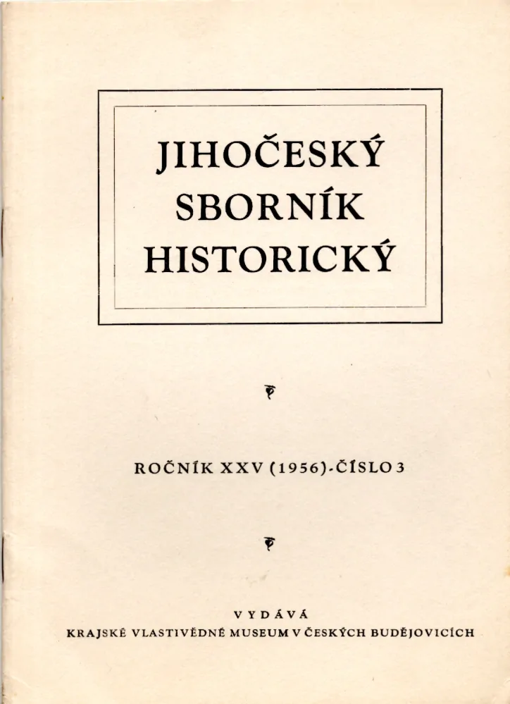 Jihočeský sborník historický 1956 r. 25 - komplet