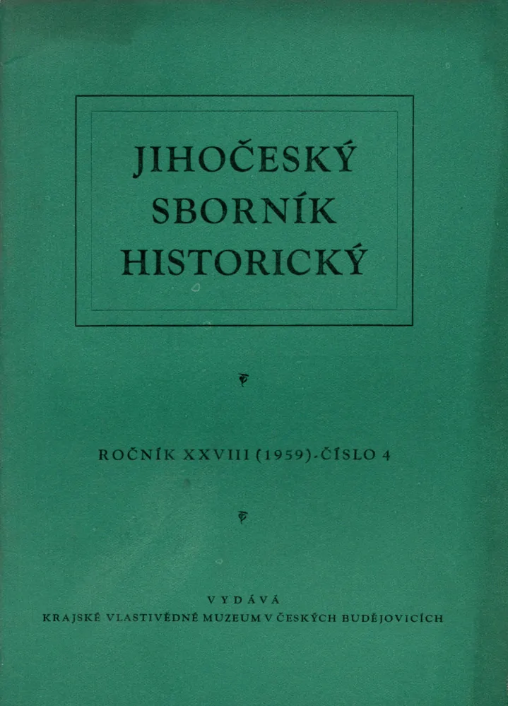 Jihočeský sborník historický 1959 r. 28 - komplet
