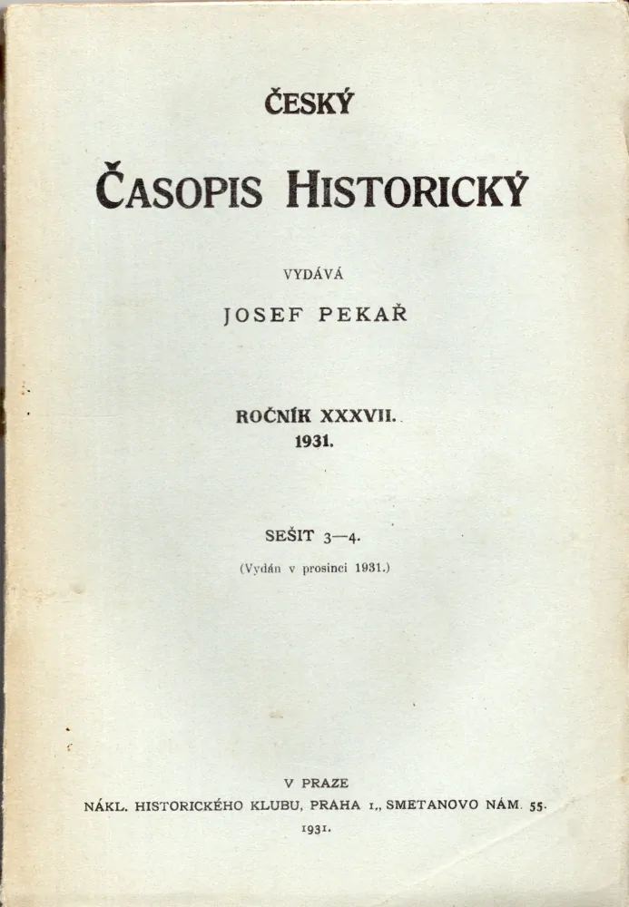 Český časopis historický 1931 r. 37 - komplet