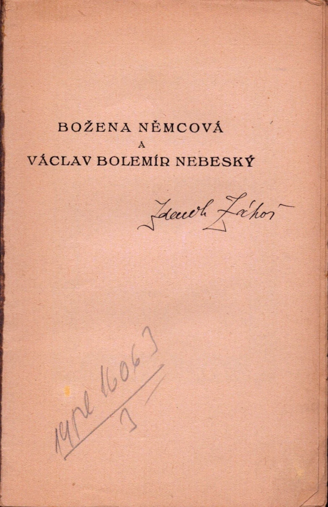 Záhoř, Zdeněk - Božena Němcová a Václav Bolemír Nebeský (podpis)