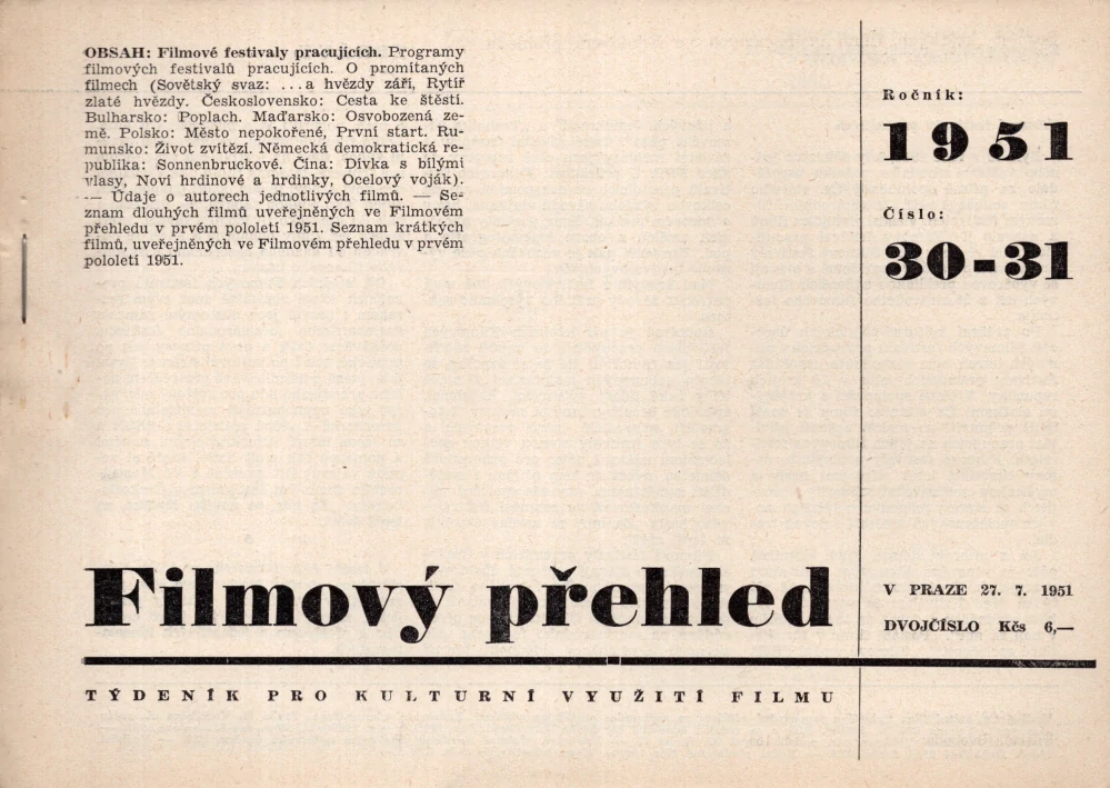 Filmový přehled r. 1951 - komplet