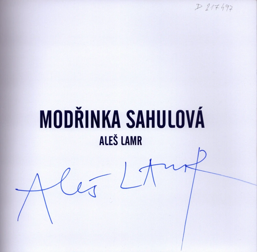 Aleš Lamr: Modřinka sahulová (podpis)