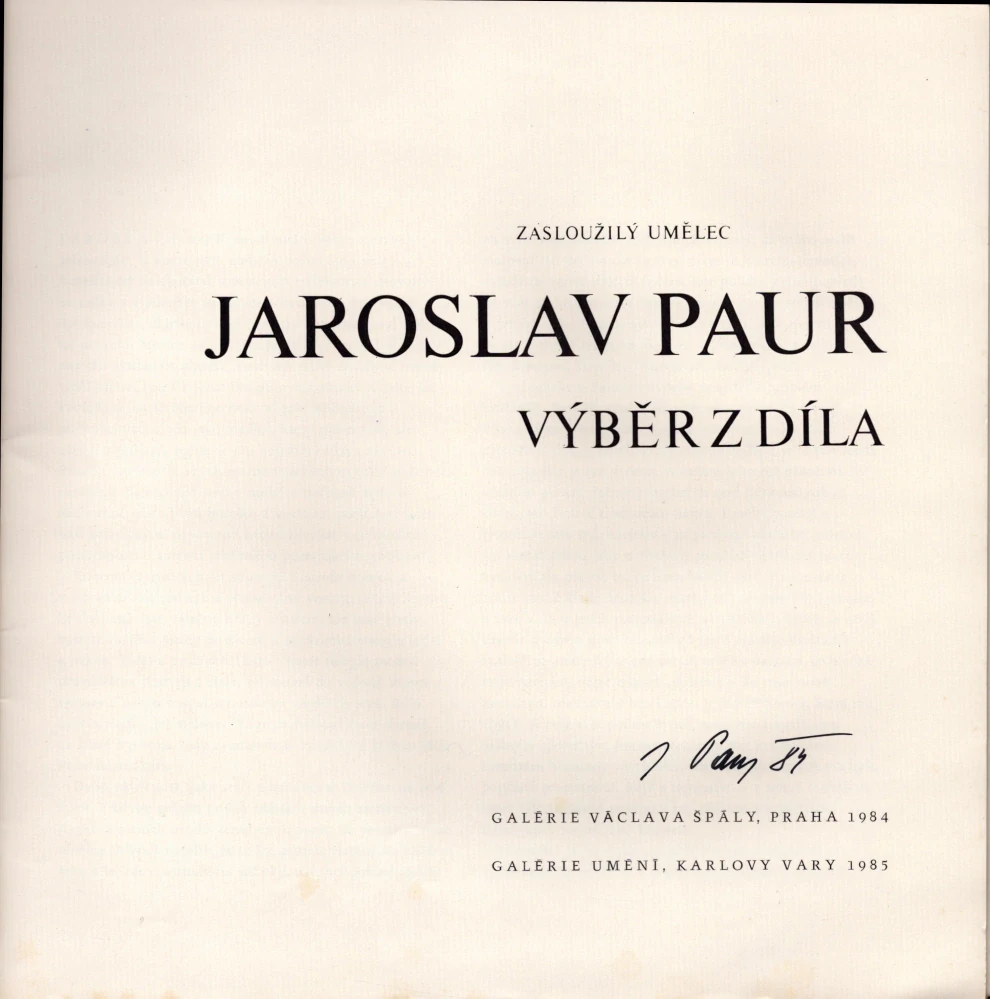 Jaroslav Paur: Výběr z díla (podpis)
