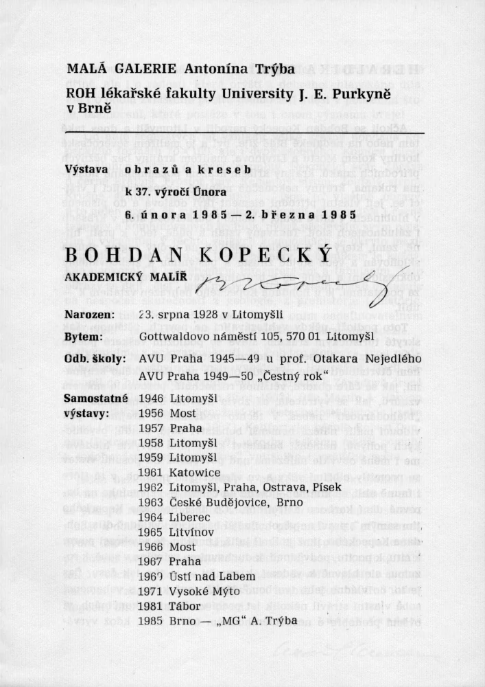 Bohdan Kopecký: Česká krajina (podpis)