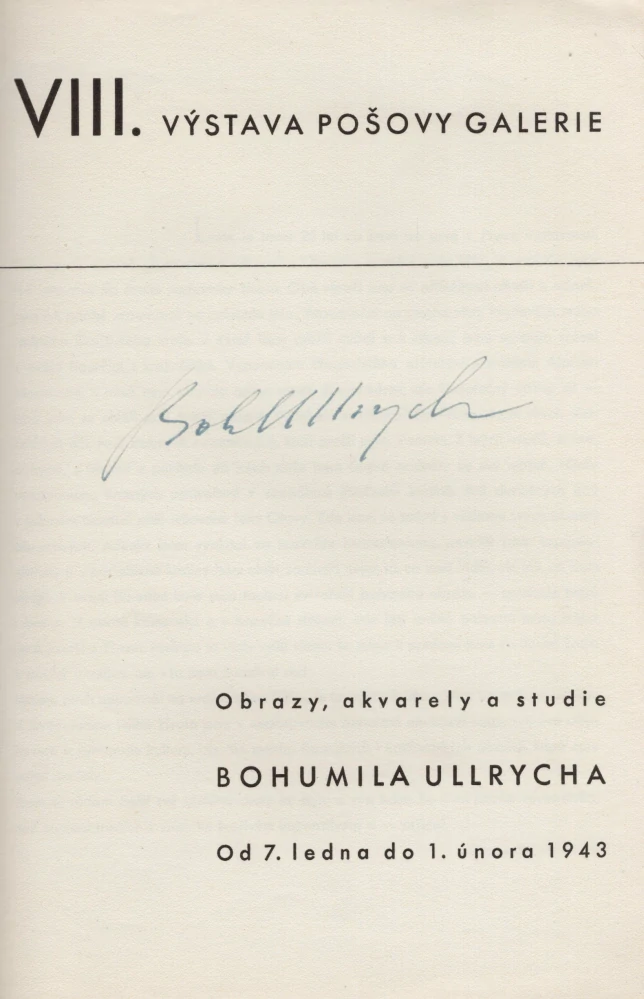 Bohumil Ullrych: Obrazy, akvarely a studie (podpis)