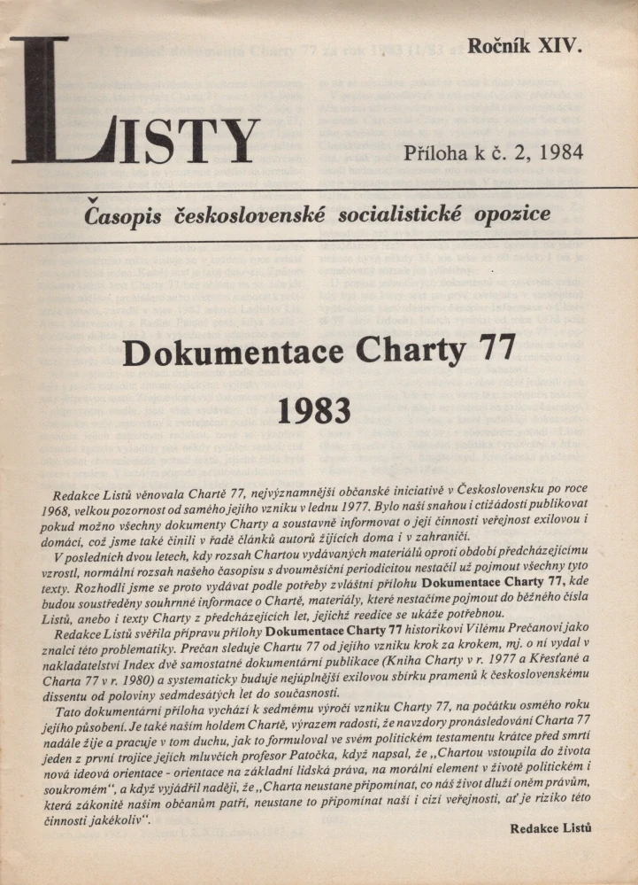 Listy, časopis československé socialistické opozice