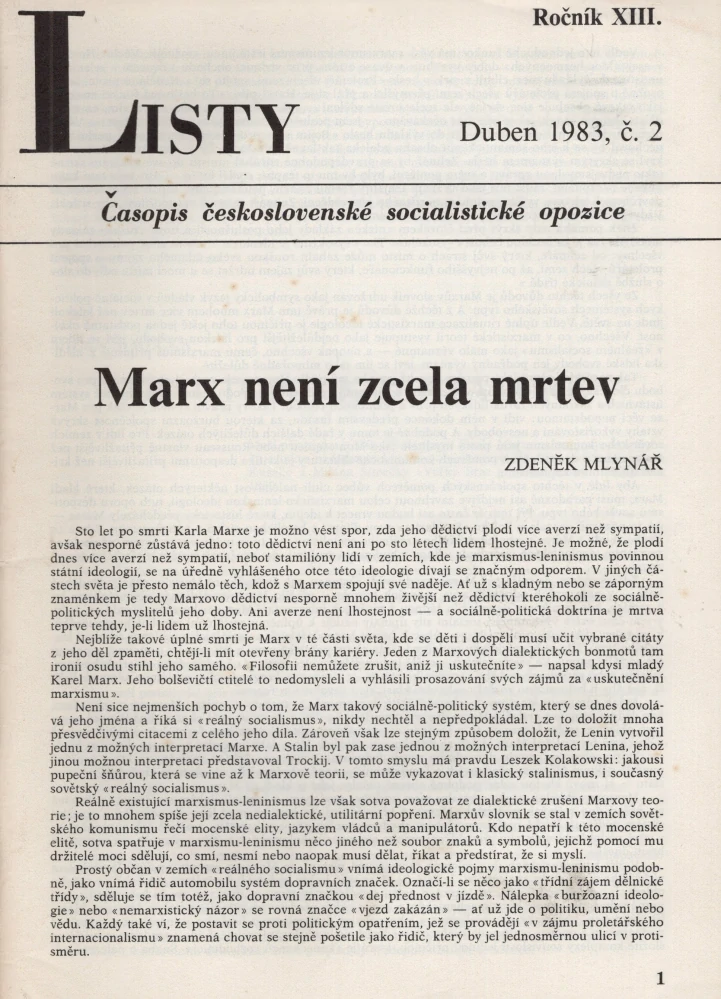 Listy, časopis československé socialistické opozice 1984 - komplet