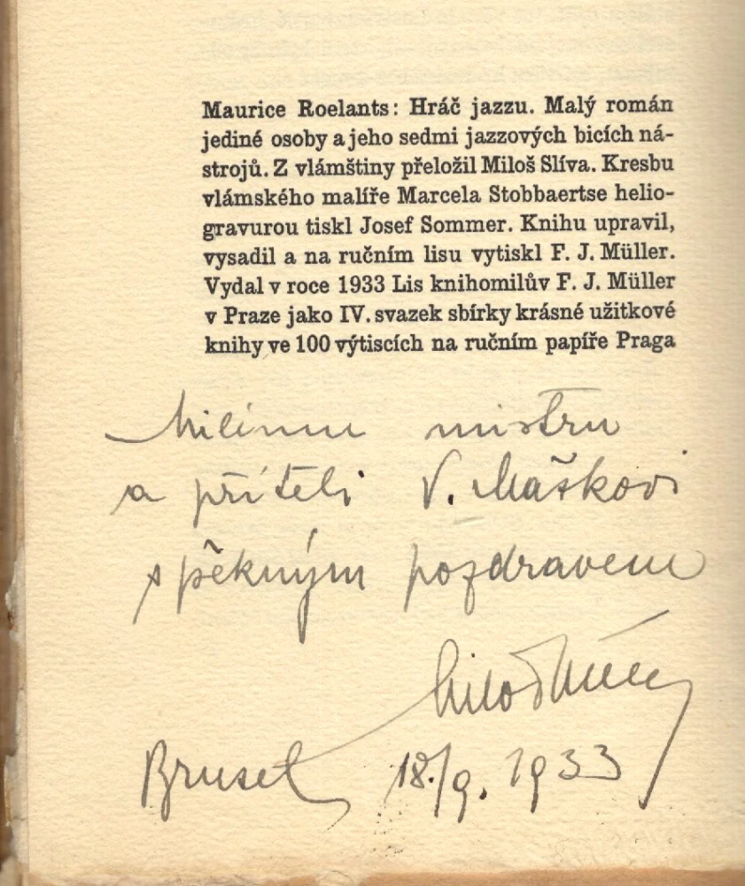 Roelants, Maurice - Hráč jazzu (podpis)