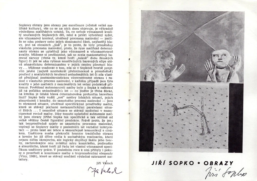Karel Nepraš: Sochy, JIří Sopko: Obrazy (podpis)