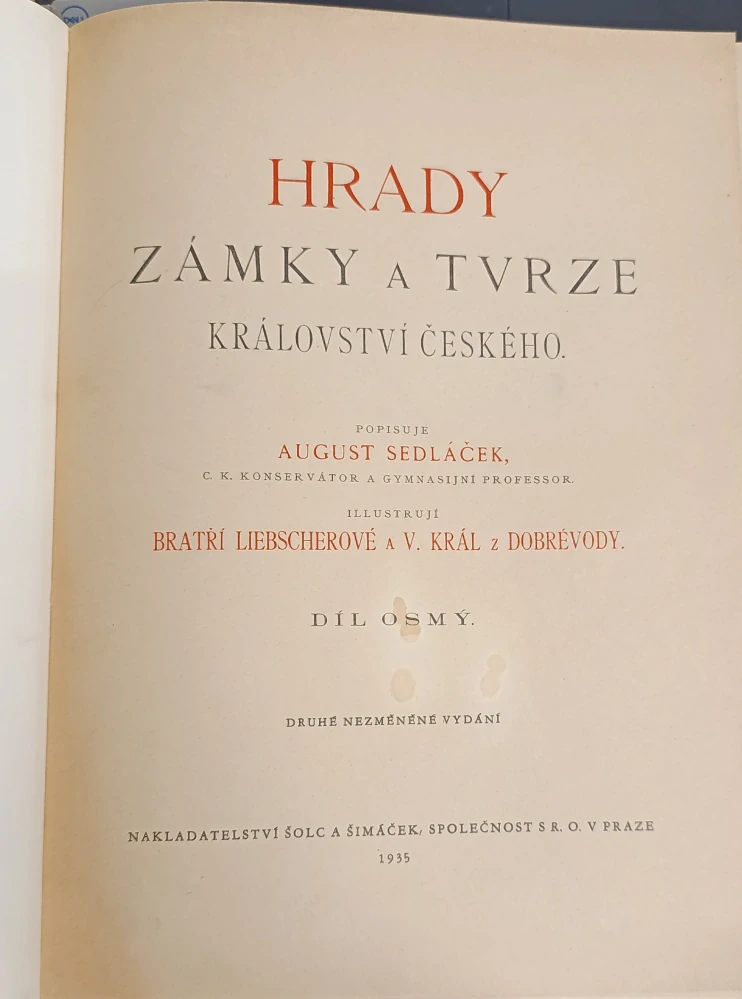 Sedláček, August - Hrady, zámky a tvrze Království českého