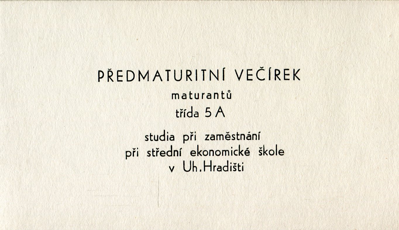 Vaculka, Vladislav - Předmaturitní večírek