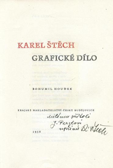Karel Štěch: Grafické dílo (podpis)