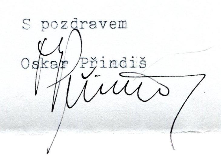 Oskar Přindiš (podpis)