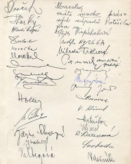 Podpisová kniha z výstavy Jindřich Novák: Obrtazy, grafika - 1974 (podpisy)