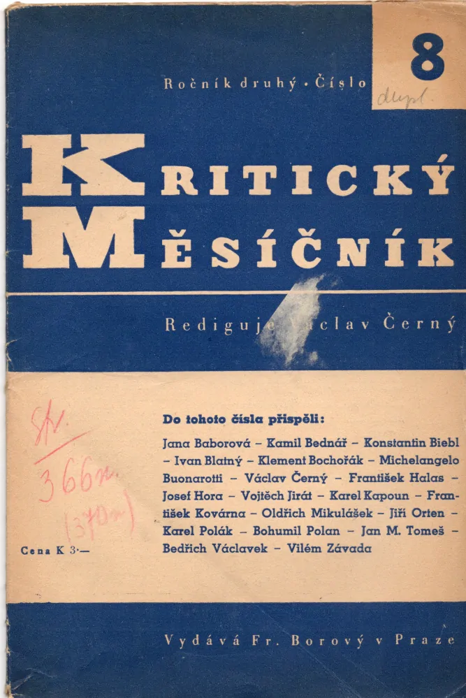 Kritický měsíčník 1939 r. 2 - komplet