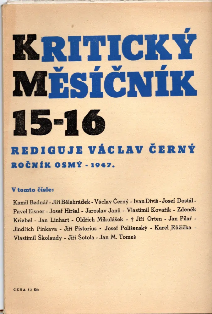 Kritický měsíčník 1947 r. 8 - komplet