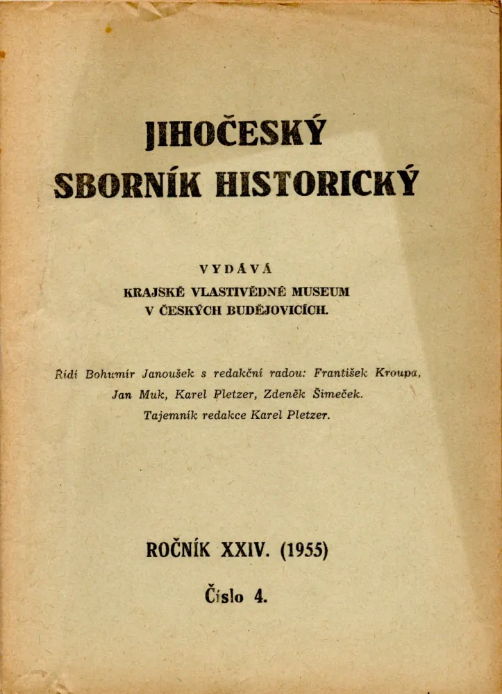 Jihočeský sborník historický 1955 r. 24 - komplet