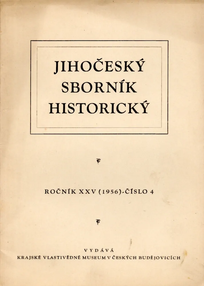 Jihočeský sborník historický 1956 r. 25 - komplet
