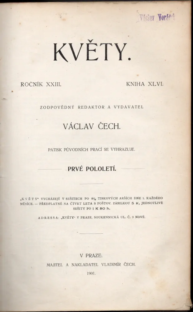 Květy 1901 r. 23 - komplet