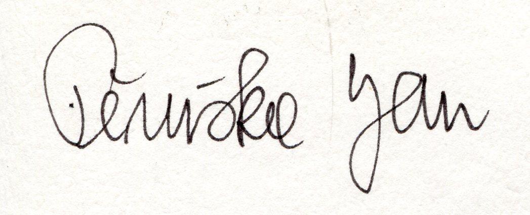 J. Pazdera, J. Kekula, J. Pěruška, P. Hejný + orig. grafika P. Hejný (podpis)