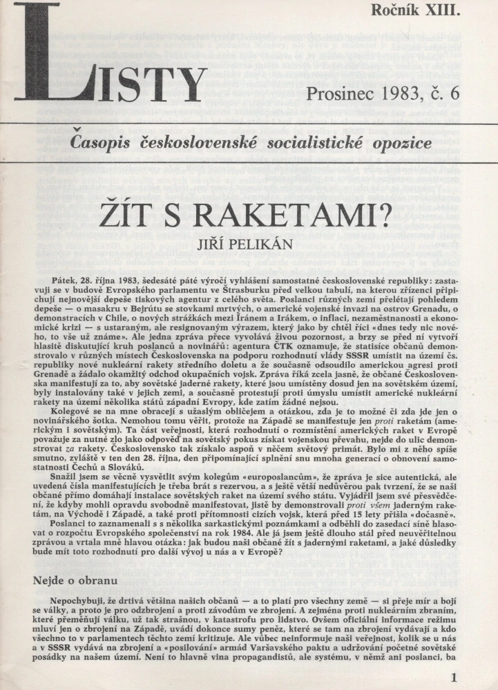 Listy, časopis československé socialistické opozice 1984 - komplet