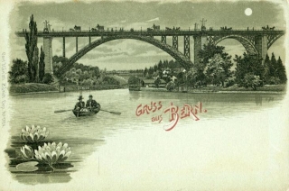 Bern (Švýcarsko) - most, řeka, loď 