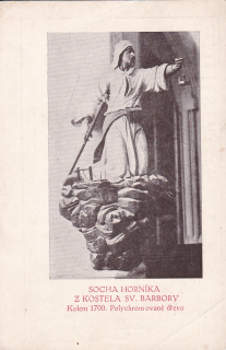 Socha horníka z Kostela Sv. Barbory