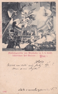 (Stropní výmalba v Uměleckohistorickém muzeu ve Vídni)