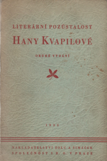 Literární pozůstalost Hany Kvapilové 