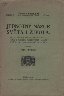 Semerád, Čeněk - Jednotný názor světa i života 