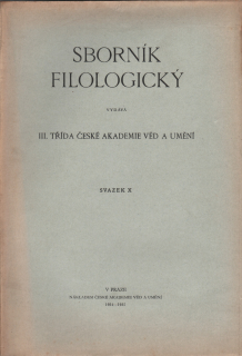 Sborník filologický, svazek X.