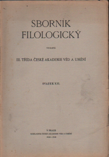 Sborník filologický, svazek XII.