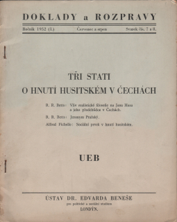 Tři stati o hnutí husitském v Čechách