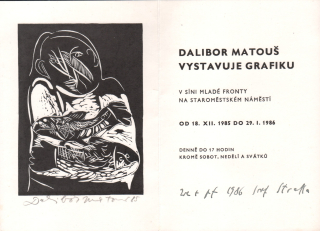 Dalibor Matouš vystavuje grafiku (podpis)