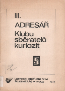 III. Adresář Klubu sběratelů kuriozit