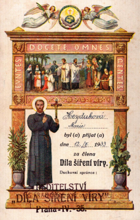 Heyduková Marie byl(a) přijat(a) za člena Díla šíření víry.