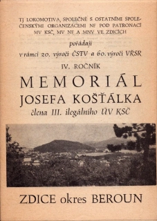Memoriál Josefa Košťálka člena III. ilegálního ÚV KSČ